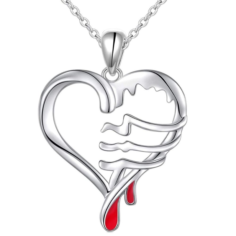 925 Sterling Silver NURSE DOCTOR Heart NECKLACE